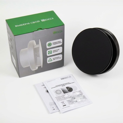 Накладной вентилятор Seicoi Ratio Design 100 Matt black glass