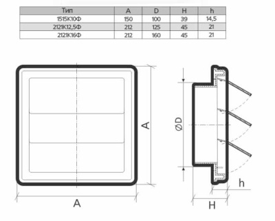 Вентиляционная решетка пластиковая самозакрывающаяся ЭРА 2121К12,5Ф