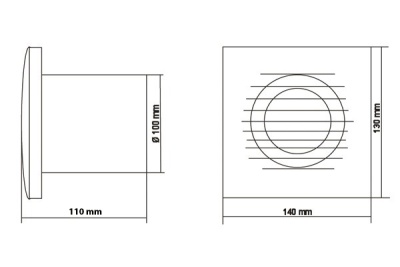 Накладной вентилятор Europlast E100S серебро