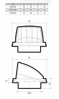 Вентиляционная решетка прямоугольная с козырьком ЭРА 1515К10ФВ