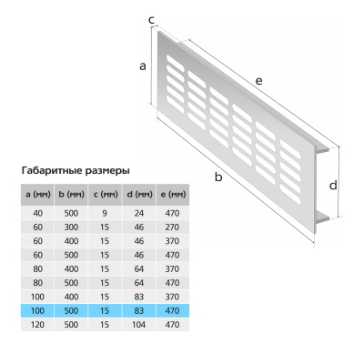 Вентиляционная решетка Благовест бронза (500x100 мм)